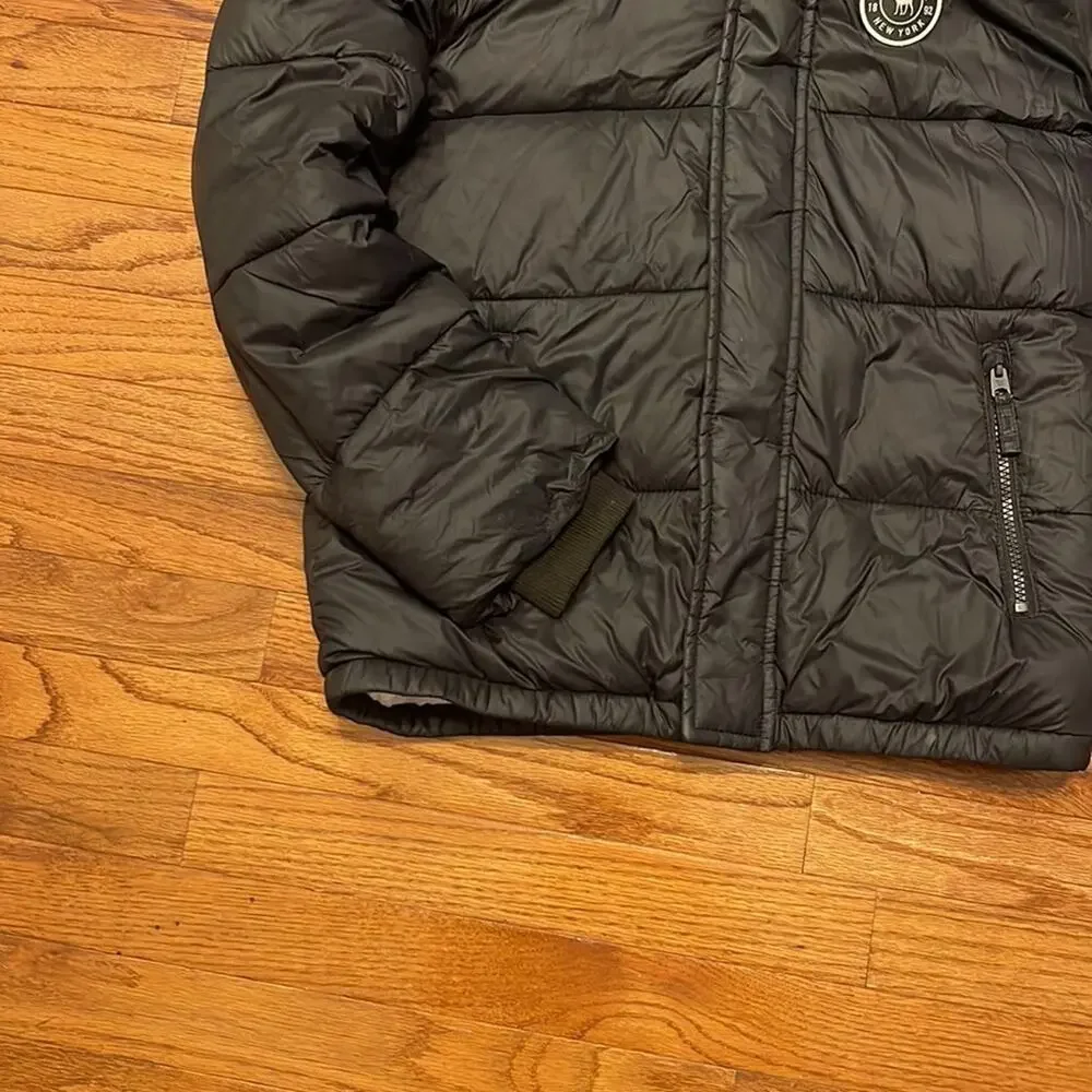 Abercrombie & Fitch Kids Sherpa Puffer Jacket Black Size 13/14